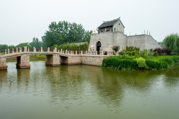 Fototapeta premium Yaowan Ancient City, Xinyi City, Jiangsu Province, China, was first built in the Tang Dynasty and has a history of more than 1,300 years.