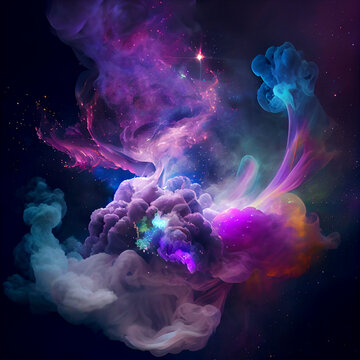Purple Smoke, Abstract, AI