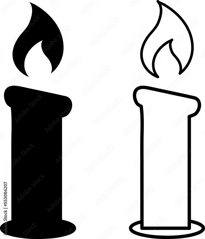 Aufkleber candle line icon for apps and web sites on white background..eps
