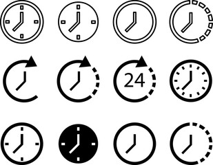 Clock icon vector . Passage of time set illustration on white background..eps