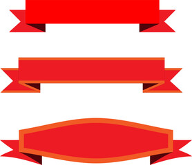 Red banner ribbon vector icon set illustration on white background..eps