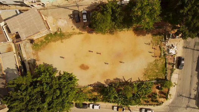 Kids Playing Soccer on Dirt Field in Brazilian Favela SP - Crian&ccedil;as se Divertindo Futebol em Campo de Terra na Favela Brasileira SP