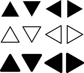  triangle arrows icon set for apps and web sites illustration on white 