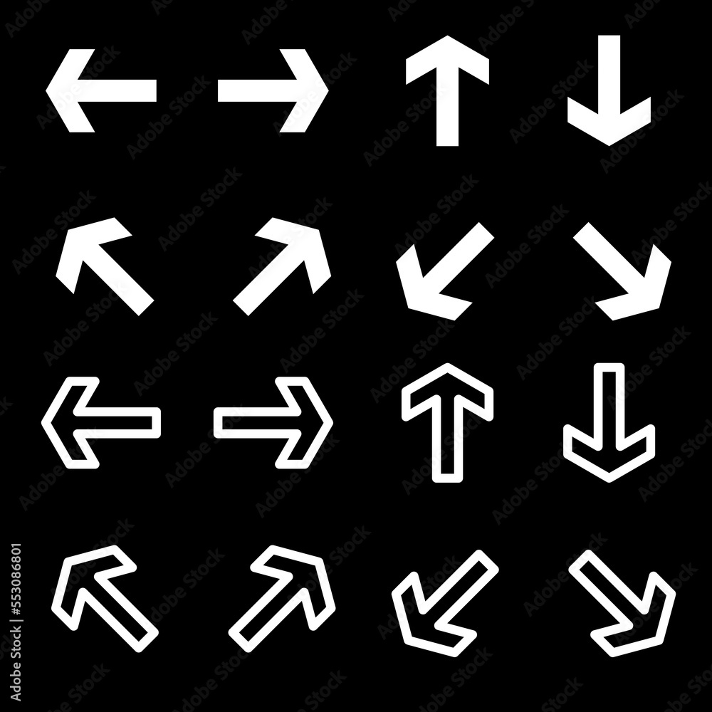 Poster arrow icons set symbol vector. for web design on white background..eps