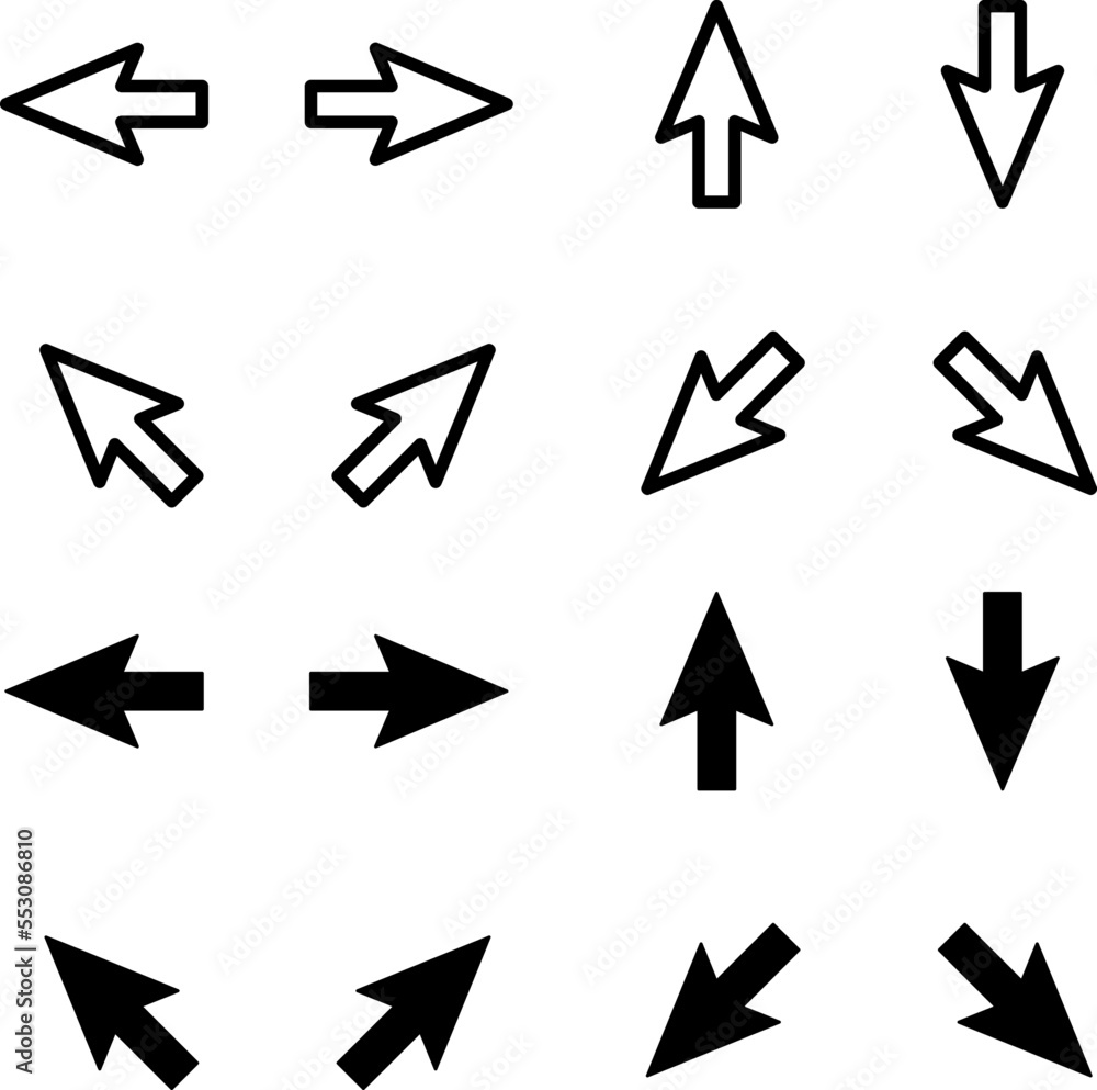 Poster arrows seamless pattern. sketch design symbols. black and white vector illustration..eps