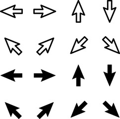 Arrows seamless pattern. Sketch design symbols. Black and white vector illustration..eps