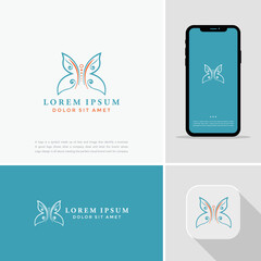 Flying Wings Bird butterfly's Logo abstract design vector.