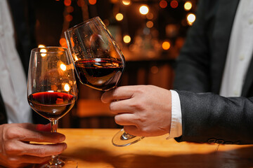 food and Drink, wine red and for a friendly, in a bar or a restaurant	