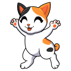Cute japanese bobtail cat cartoon