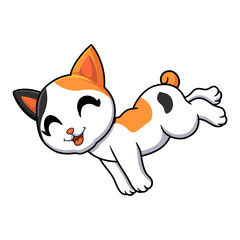 Cute japanese bobtail cat cartoon