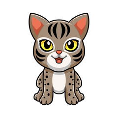 Cute ocicat cat cartoon sitting