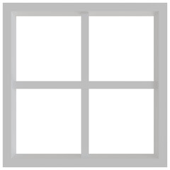 3d rendering of white square window frame.