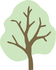 simplicity tree freehand drawing flat design.