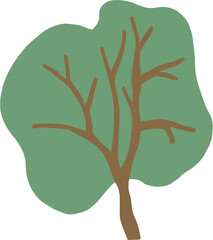 simplicity tree freehand drawing flat design.