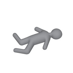 3d people fall face down illustration