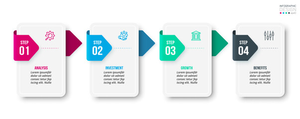 Infographic template business concept with step.