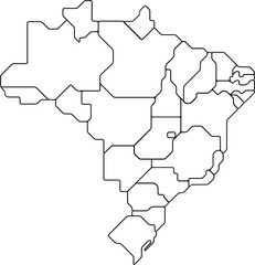 outline drawing of brazil map.