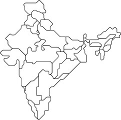 outline drawing of india map.