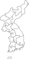 outline drawing of korea map.