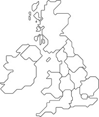 outline drawing of united kingdom map.