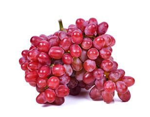 red grapes isolated on white background