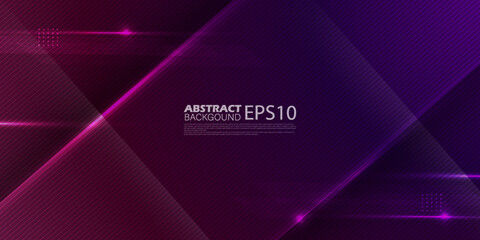 Obraz premium Modern Vector Abstract design, science, futuristic, energy technology concept. Digital image of light rays, stripes lines with overlay light, over dark purple background. Eps10