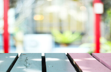 beautiful wooden floor and cafe restaurant garden background