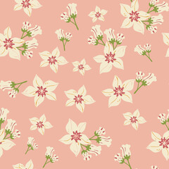 Cute, seamless, print, floral pattern, conversational,  pattern, colorful doodle flowers, hand drawn florals for textile, fabric, clothing, tshirt, wallpaper, packaging, sweatshirt, kids, girls, women