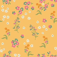 Cute, seamless, print, floral pattern, conversational,  pattern, colorful doodle flowers, hand drawn florals for textile, fabric, clothing, tshirt, wallpaper, packaging, sweatshirt, kids, girls, women