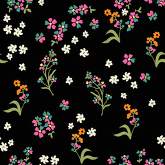 Cute, seamless, print, floral pattern, conversational,  pattern, colorful doodle flowers, hand drawn florals for textile, fabric, clothing, tshirt, wallpaper, packaging, sweatshirt, kids, girls, women