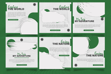 Adventure social media template bundle design