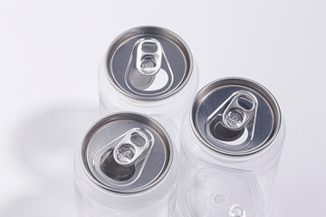 Opened Transparent Can Isolated on White background