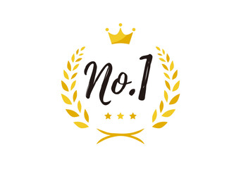 No.1 アイコン ローレル リース ベクターイラスト