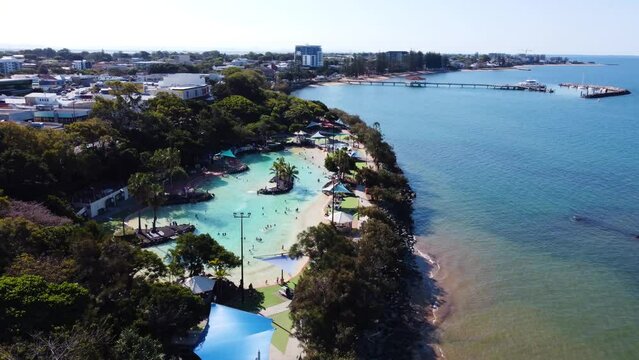 Settlement Cove Lagoon, Artificial swimming pool on Redcliffe coast.  Moreton Bay Region, Queensland, Australia.