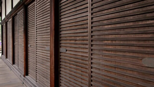 Japanese style old vintage wood facade wall.