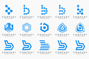 Set of creative letter b logo vector design bundle inspiration.