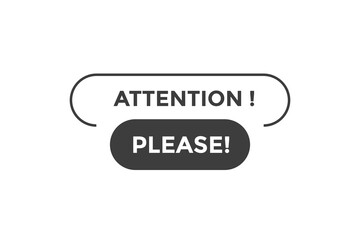 Attention please button web banner template Vector Illustration
