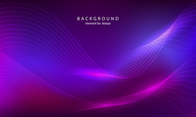 Abstract background. Wave element for design. Digital frequency track equalizer. Stylized line art. Colorful shiny wave with lines created using blend tool. Curved wavy line smooth stripe. Vector.