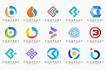 creative letter B logo icon set. design for business of luxury, elegant, simple.