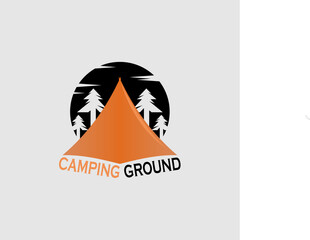 Camping camping concept logo with typography design