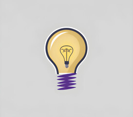 This illustration is a simple icon of a light bulb. It is a classic symbol of inspiration, creativity, and innovation.
