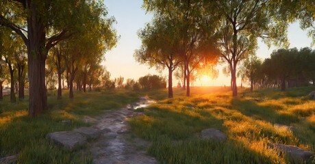 Naklejka premium Sunset Landscape