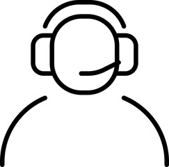 Simple streamer icon, youtuber, headset, headphone
