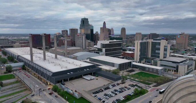 Aerial Downtown City Center Kansas City Missouri USA