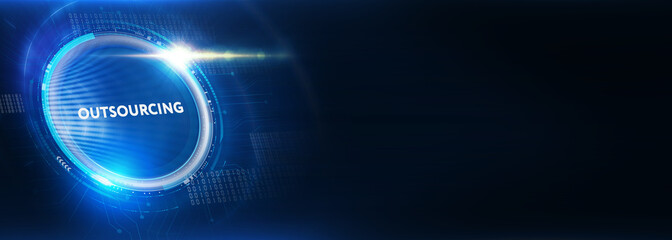 Business, Technology, Internet and network concept. Outsourcing human resources.  3d illustration