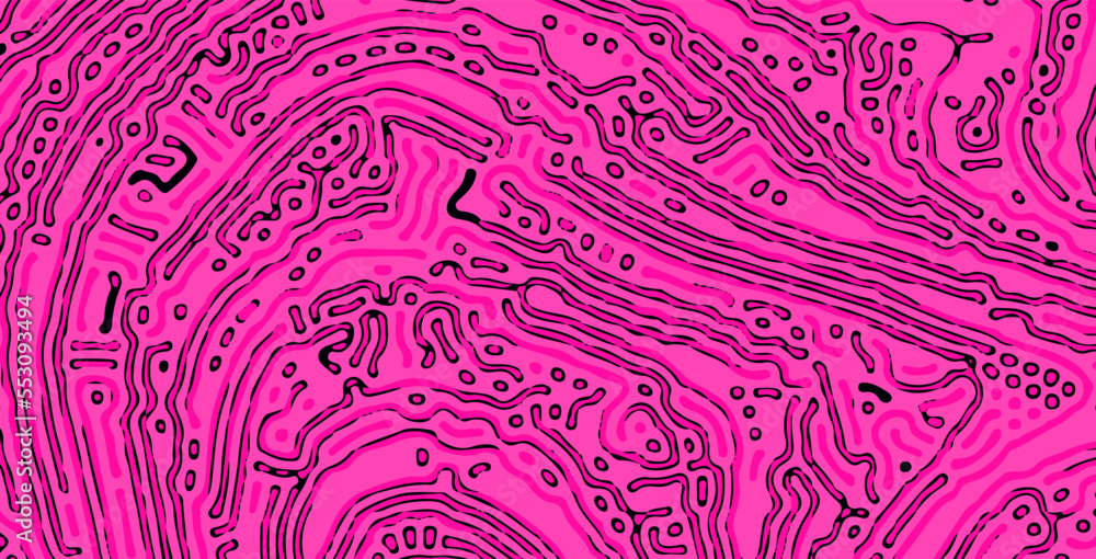 Poster Psychedelic surrealistic abstract background. Organic pattern with colorful lines. 