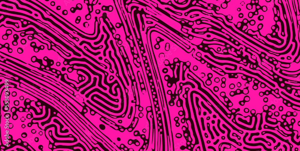 Poster Psychedelic surrealistic abstract background. Organic pattern with colorful lines. 