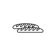 Bread icon line design template vector isolated illustration