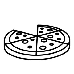 Pizza icon line design template vector isolated illustration