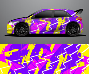 Rally car decal graphic wrap vector, abstract background